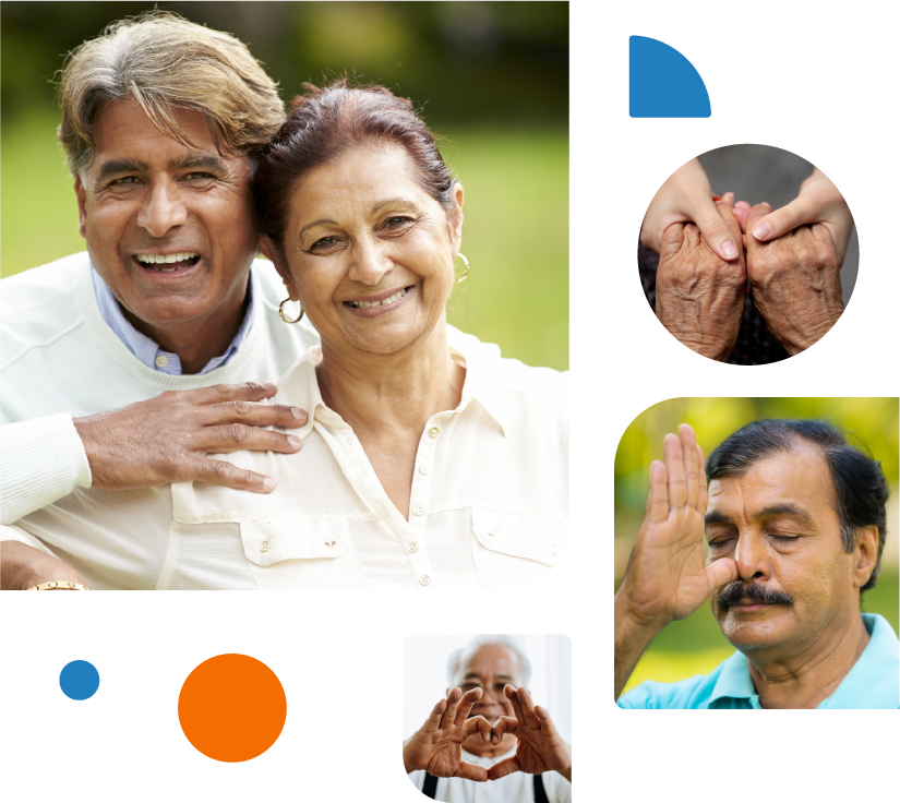 Photos of happy and healthy senior citizens